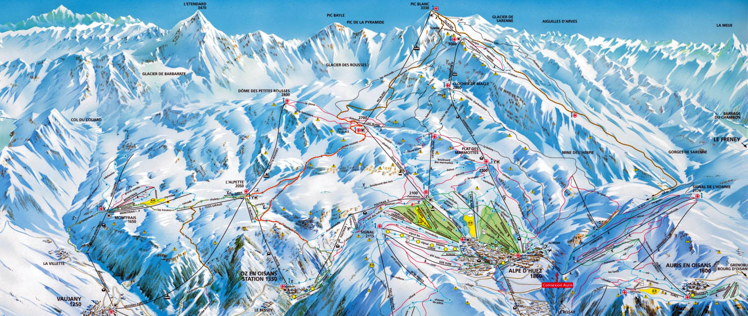 Ski mapa Alpe d'Huez