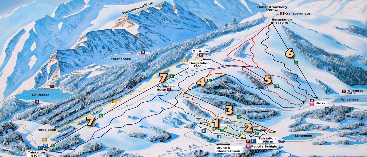 Ski mapa Mittenwald-Kranzberg