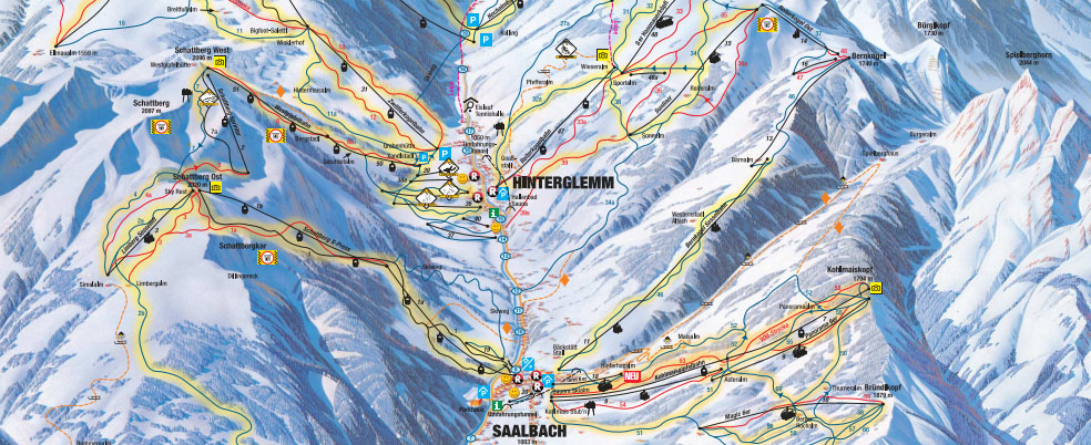 Ski mapa Saalbach-Hinterglemm