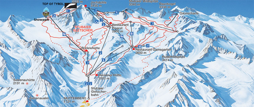 Ski mapa Stubaital