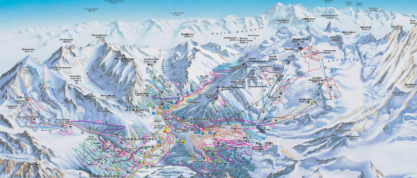 Ski mapa Saastal