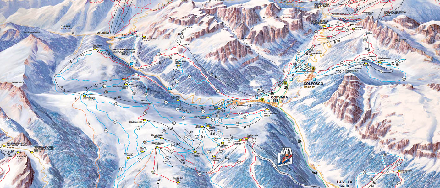 Ski mapa Alta Badia