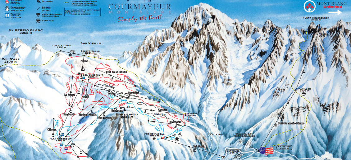 Ski mapa Courmayeur