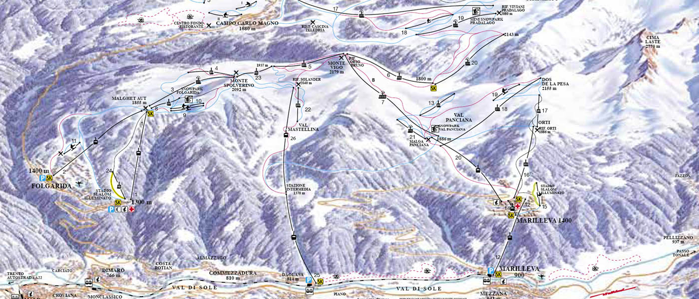 Ski mapa Folgarida-Marilleva