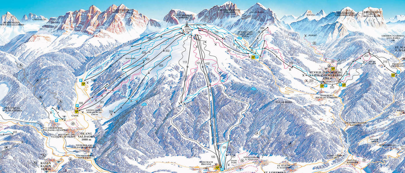 Ski mapa Plan de Corones