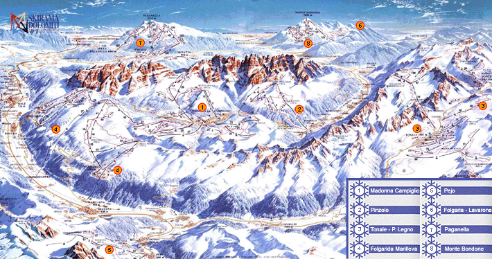 skimapa Skirama Dolomiti
