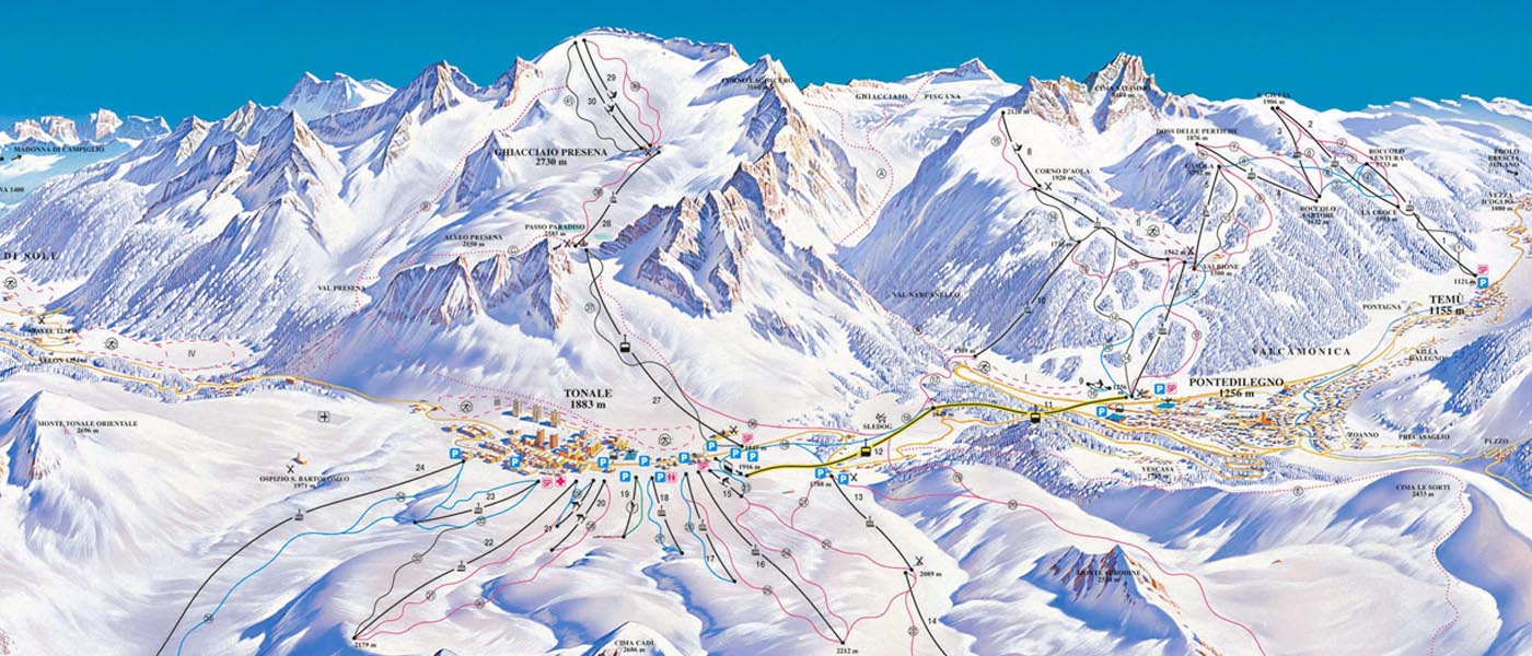 Ski mapa Tonale, Ponte di Legno