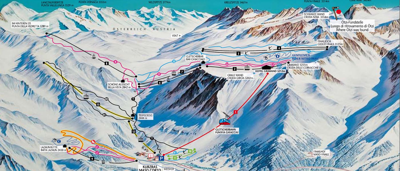 Ski mapa Val Senales