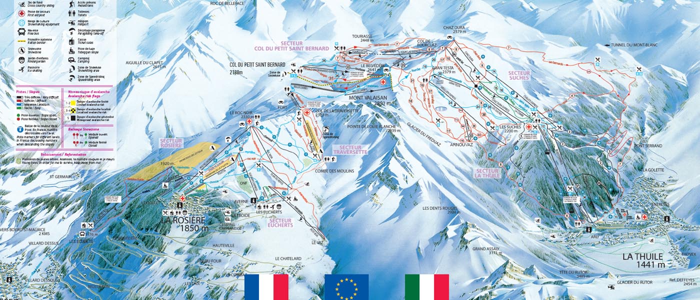 Ski mapa La Rosiere - La Thuile