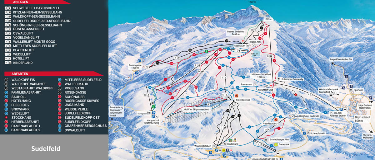 Ski mapa Sudelfeld