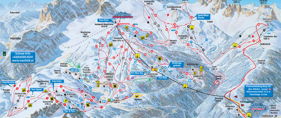 Ski mapa Nassfeld-Hermagor