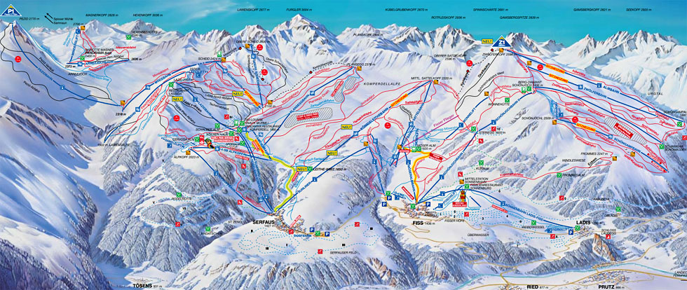 Ski mapa Serfaus-Fiss-Ladis
