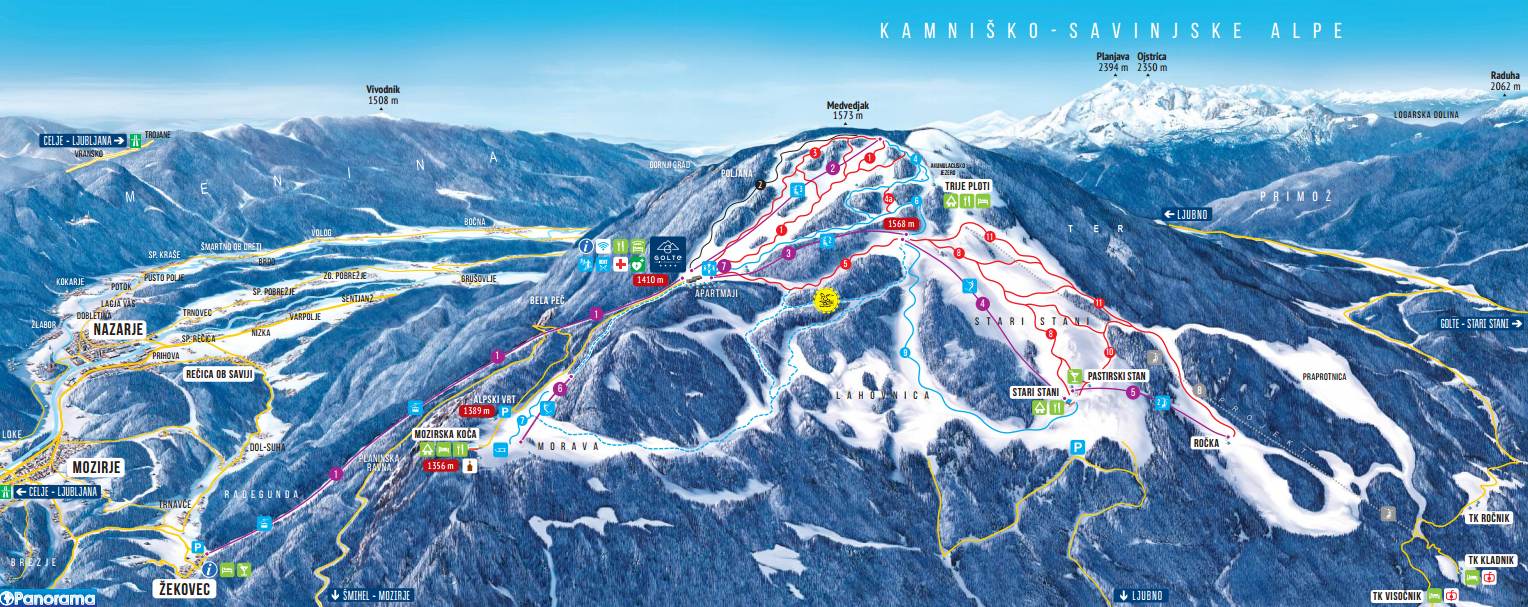 Ski mapa Golte