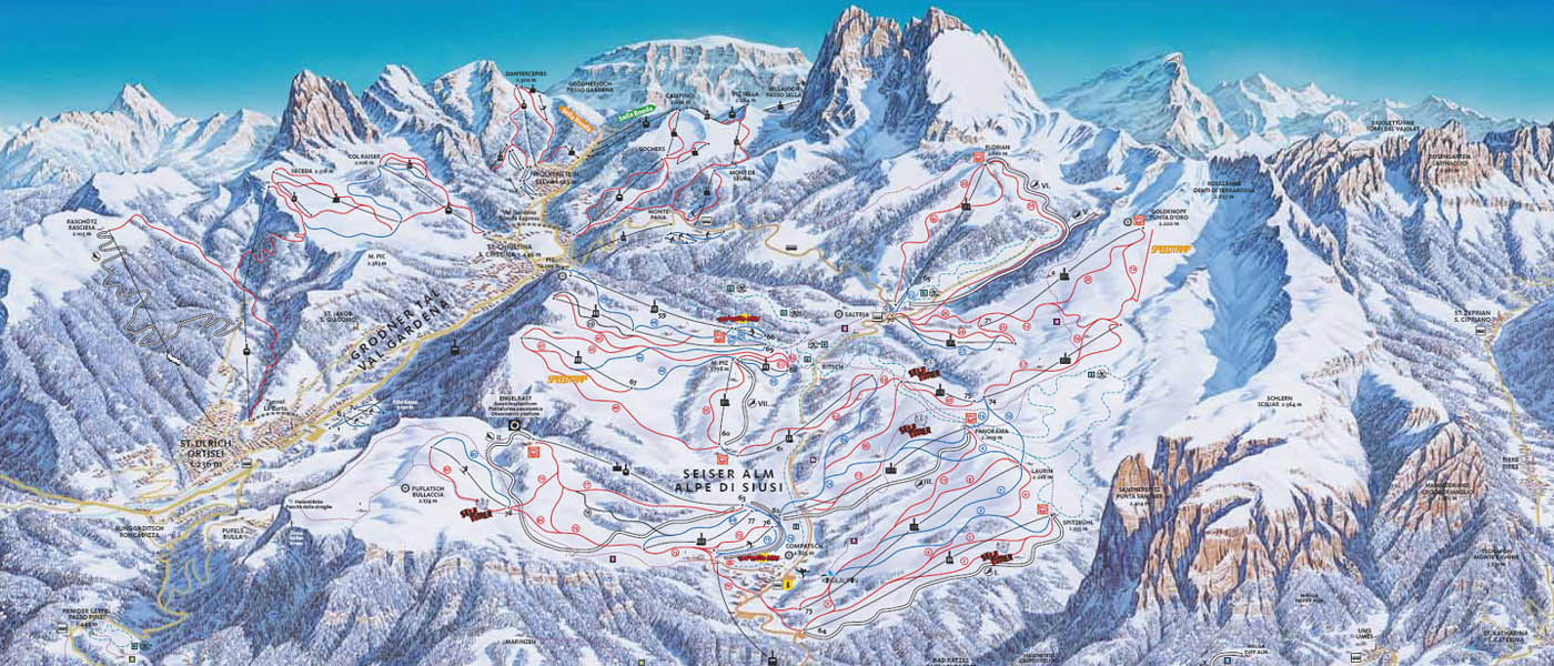 Ski mapa Alpe di Siusi