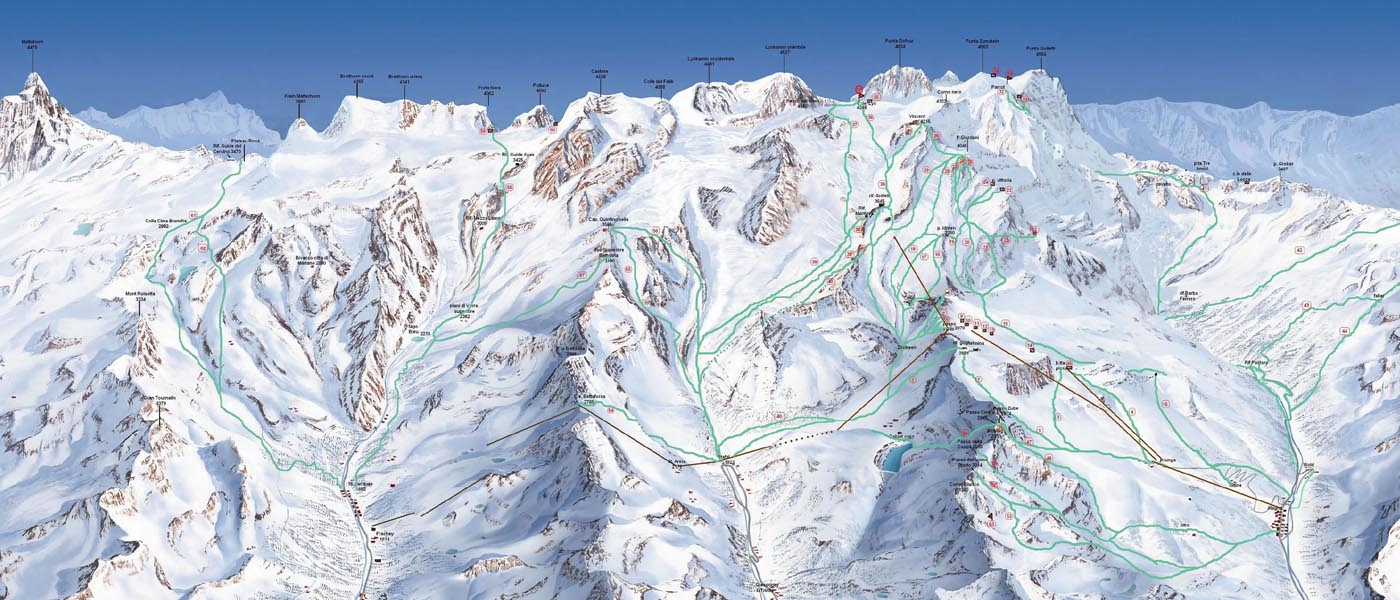 Ski mapa freeride Monte Rosa