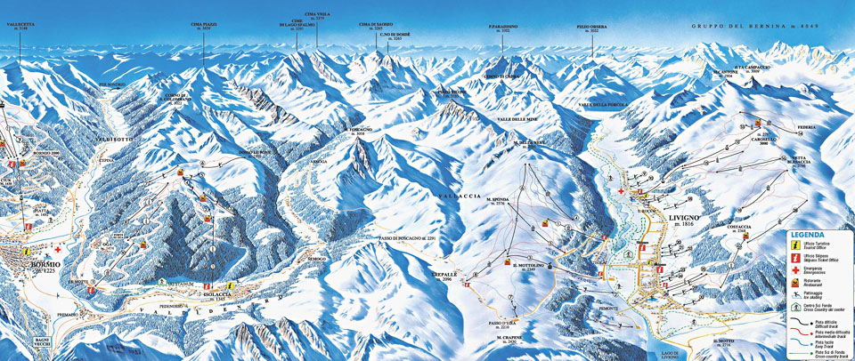 Ski mapa Livigno